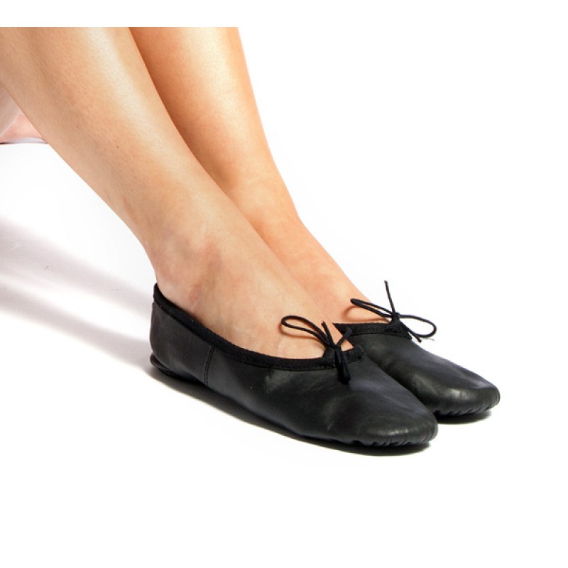 Black Leather Ballet Shoes by proVora - Balletwear UK